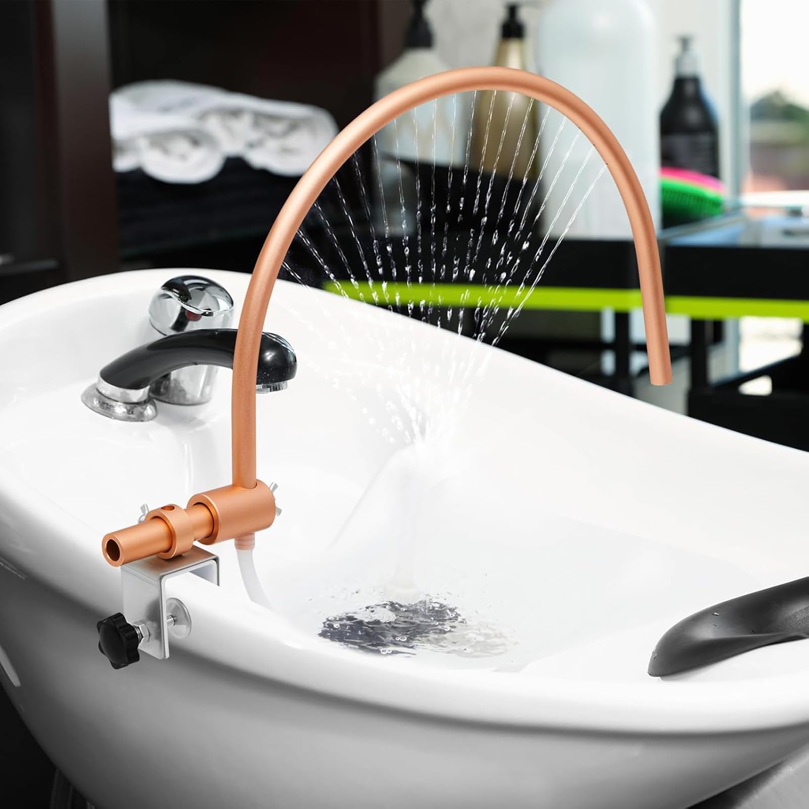 Portable Head Spa Water Circulation Rack with 180° Waterfall Design & Built-in Pump - Salon Shower Head for Relaxing Scalp Massage & Hair Care at Home or Spa