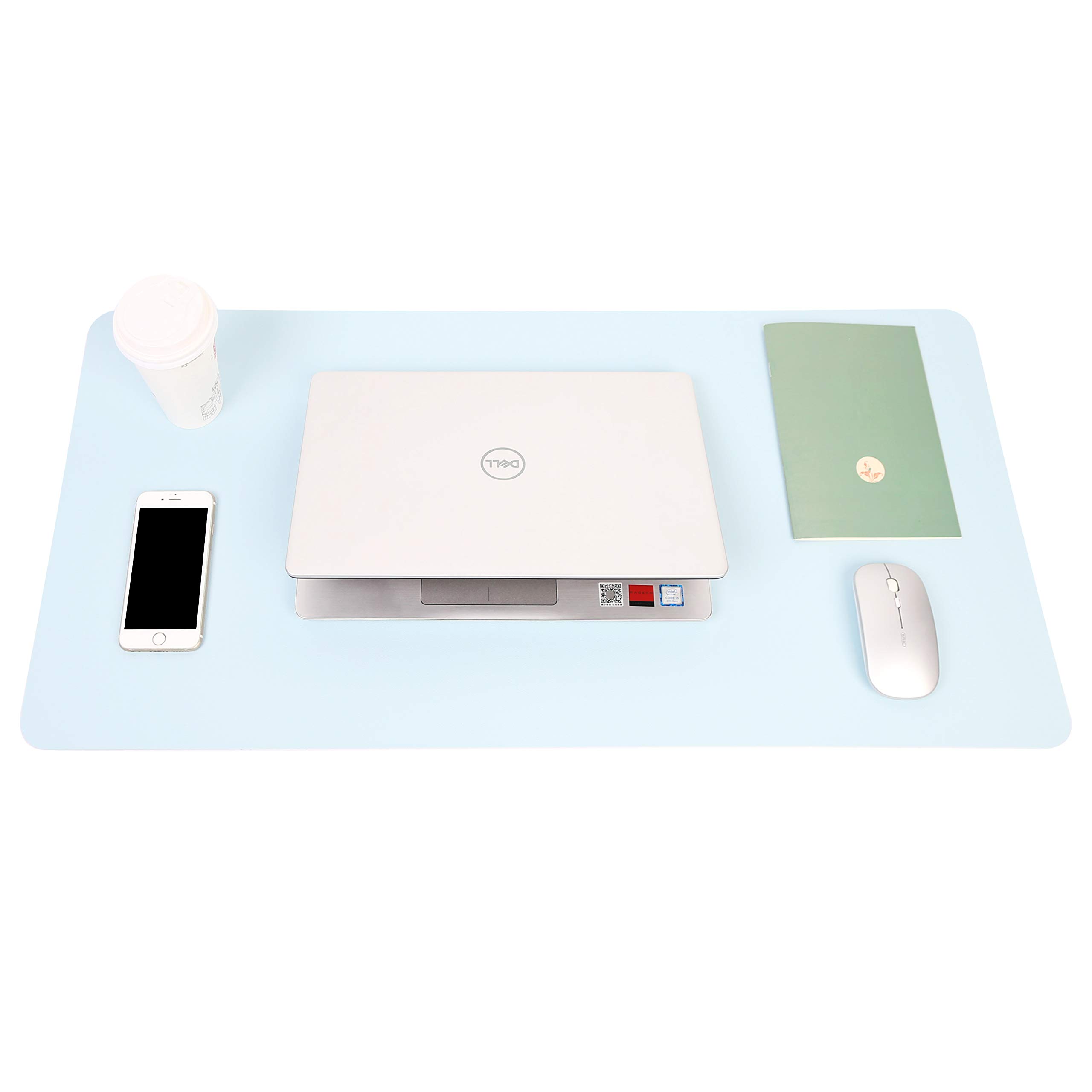 Premium Non-Slip Leather Desk Mat - Waterproof PVC Mouse Pad & Laptop Writing Surface (35.4