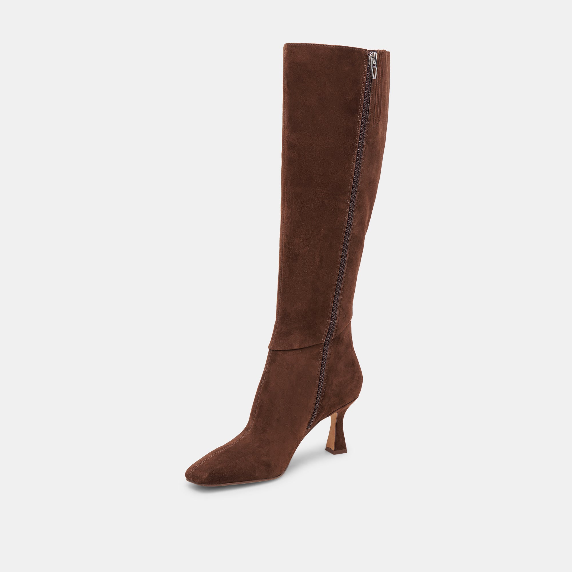 GYRA Wide Calf Boots for Women - DK Brown Suede Leather Ankle Boots for Comfort & Style - Perfect for Fall, Winter & Casual Outfits