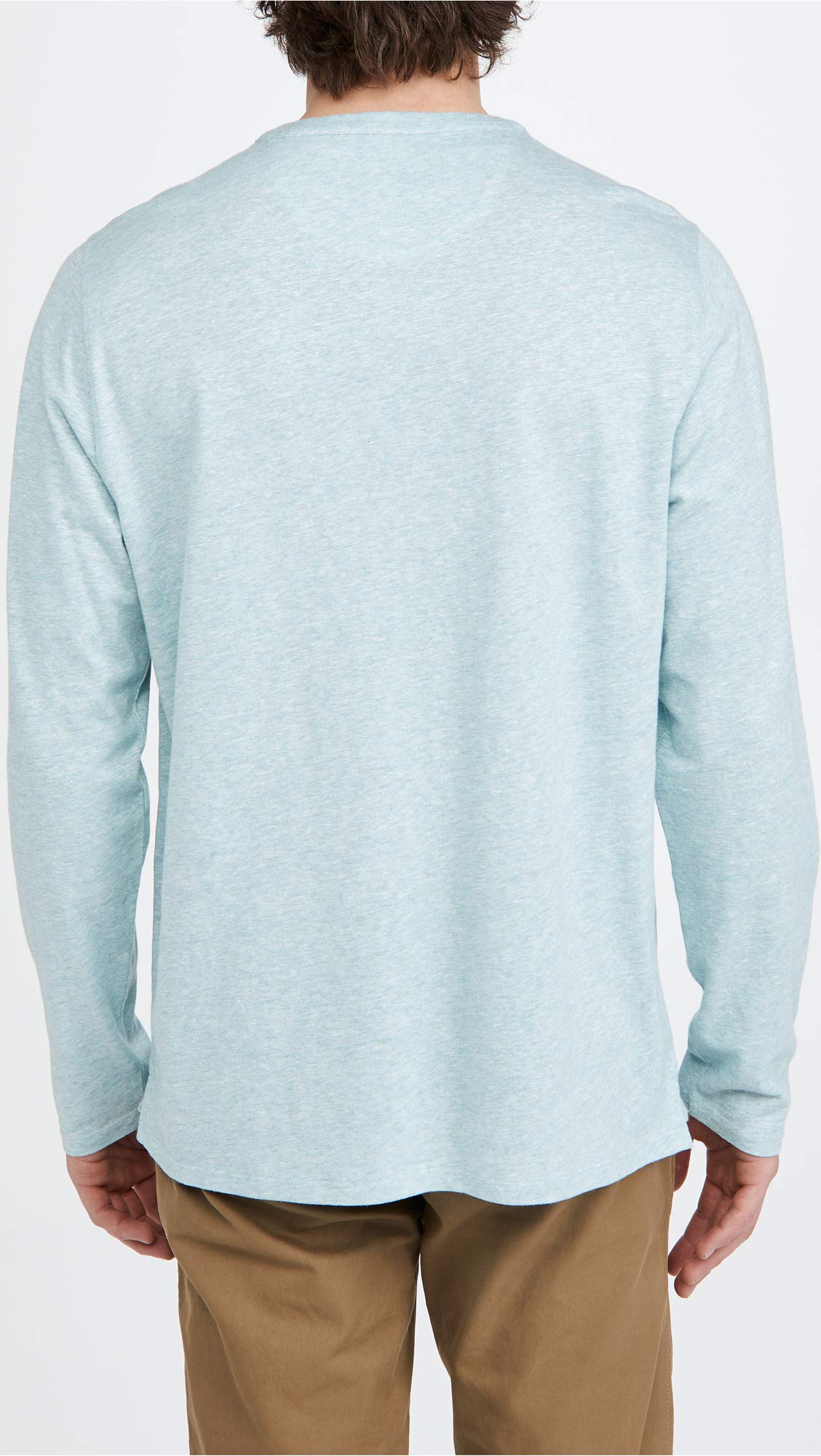 Vince Men's Long Sleeve Linen Henley Shirt - Breathable & Comfortable Casual Top for Summer, Travel, and Outdoor Activities
