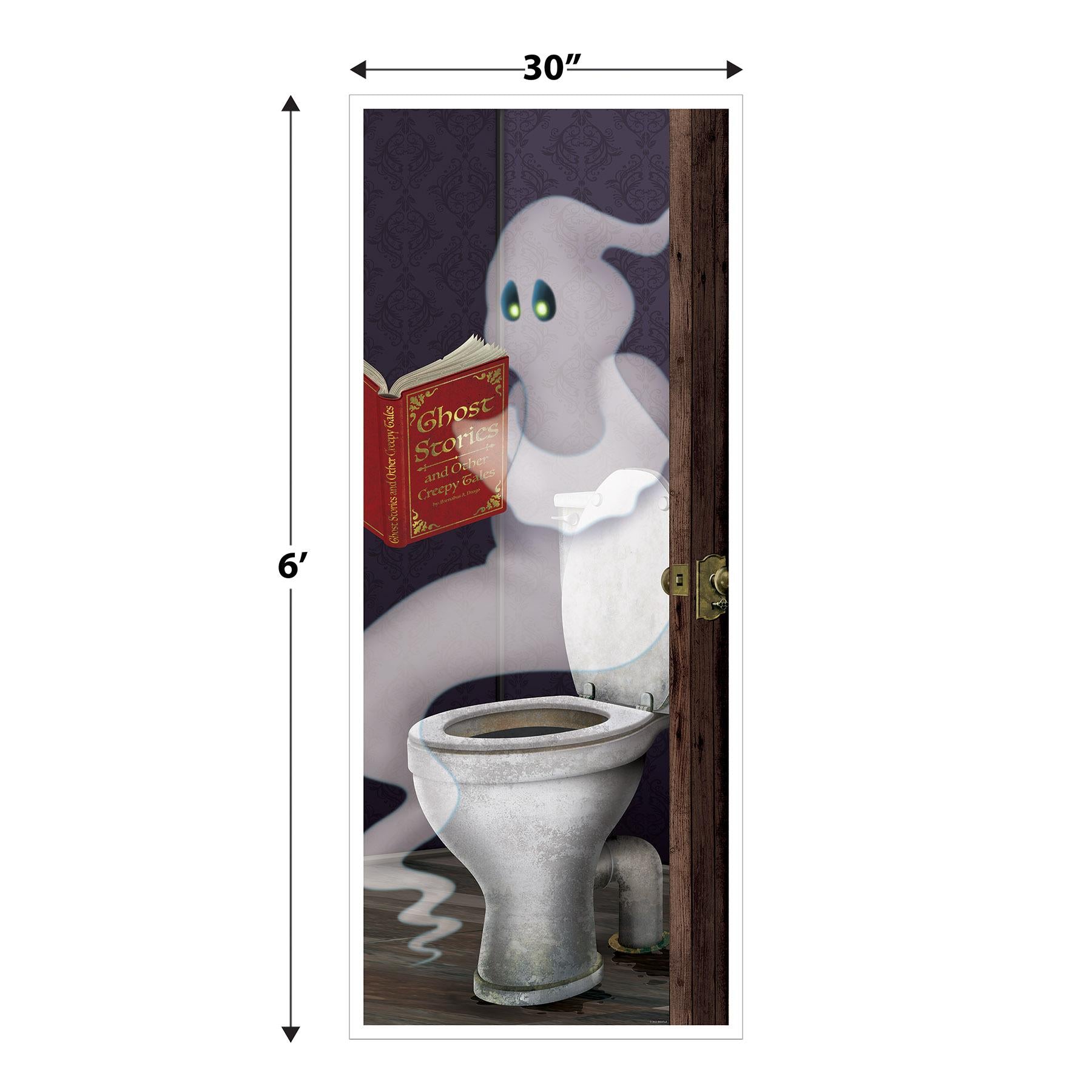 12 Pack Beistle Halloween Ghost Restroom Door Cover - Spooky Decor for Bathroom, Party & Haunted House - Perfect for Halloween Decorations & Scary Themed Events
