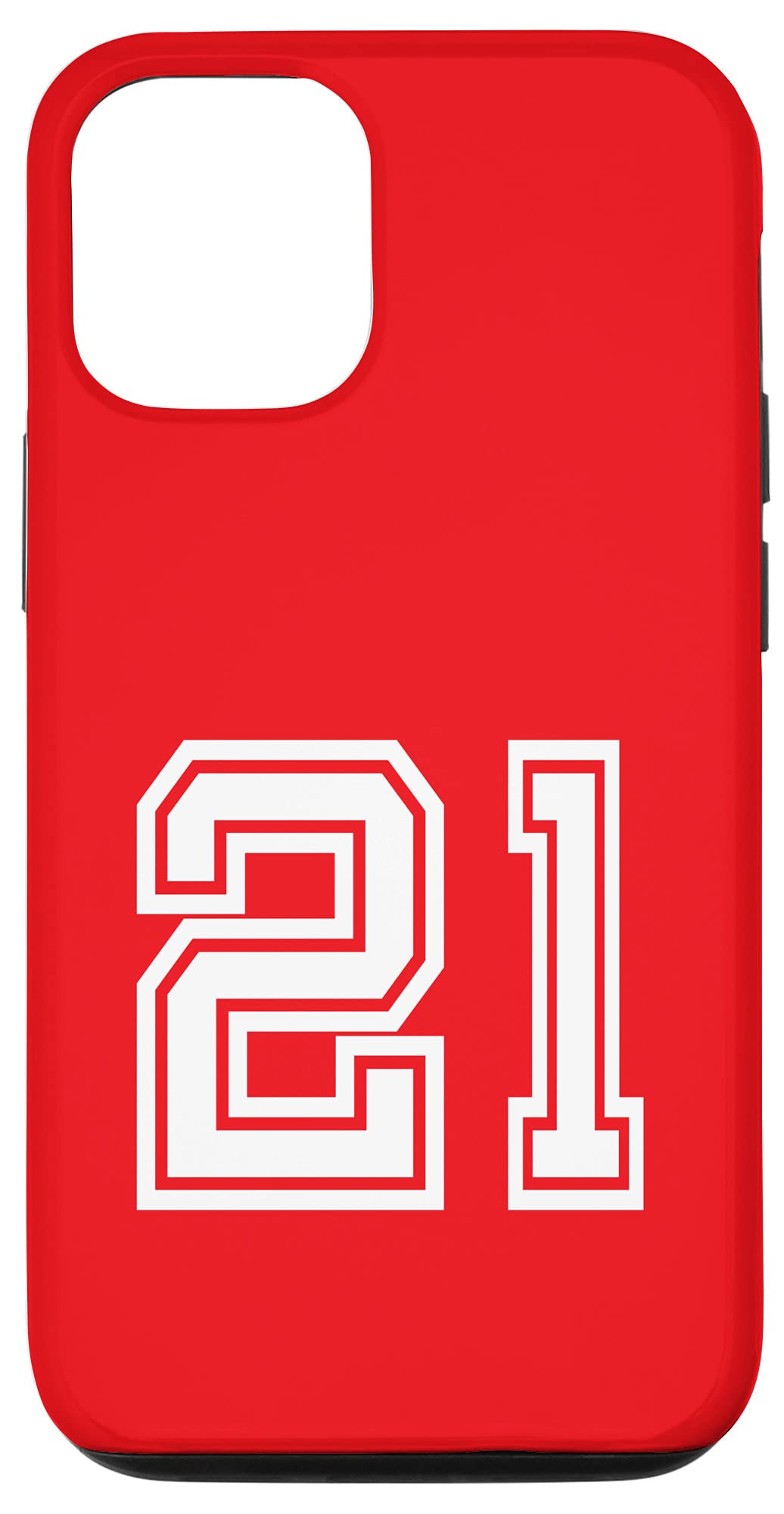 iPhone 12/12 Pro Case - Custom Jersey Number #21 Design, Birthday & Lucky Number Red Phone Cover for Sports Fans & Gift Giving