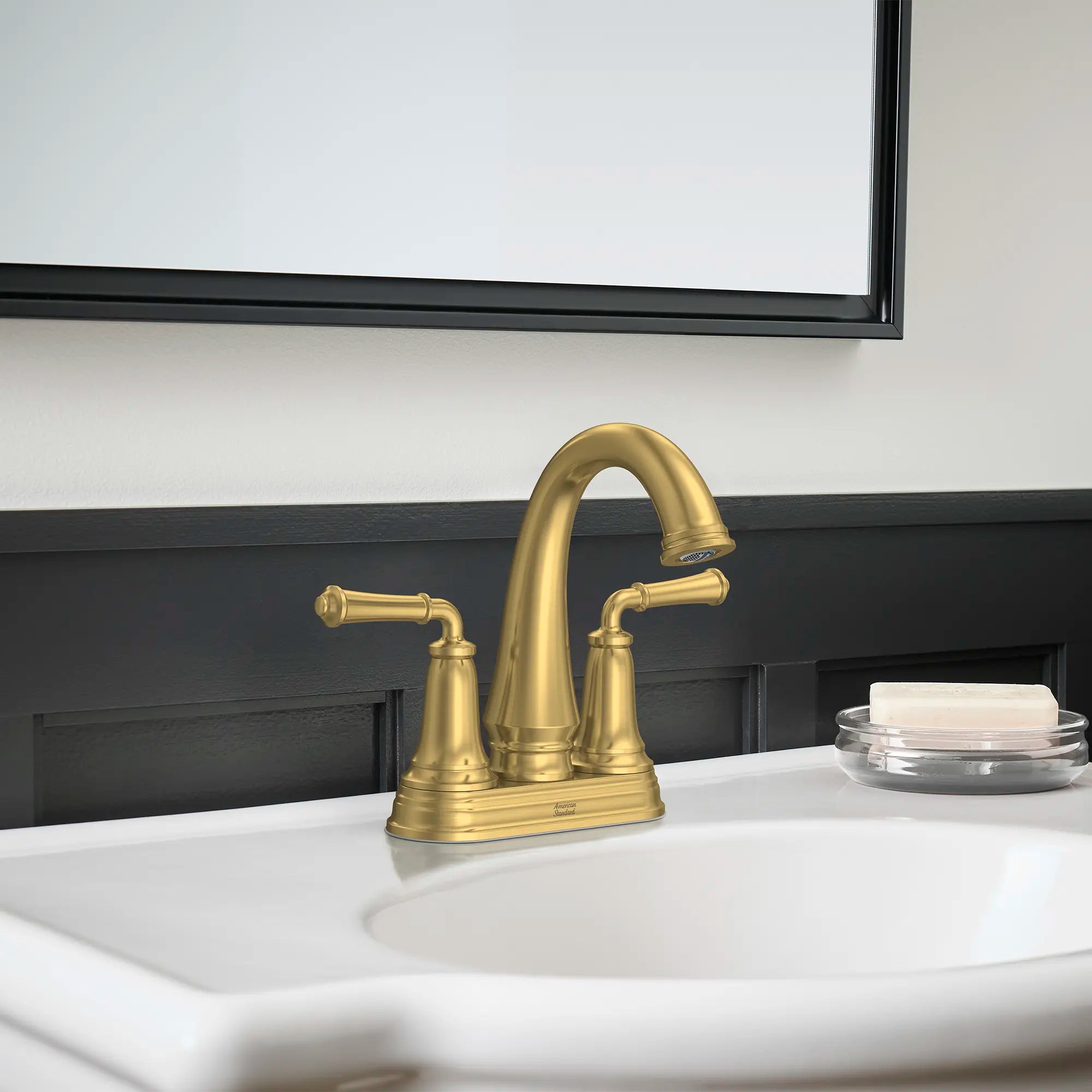 Delancey® 4 Inch Centerset 2 Handle Bathroom Faucet - 1.2 GPM/4.5 LPM Water-Saving Design with Lever Handles - Perfect for Small Bathrooms, Powder Rooms & Guest Baths