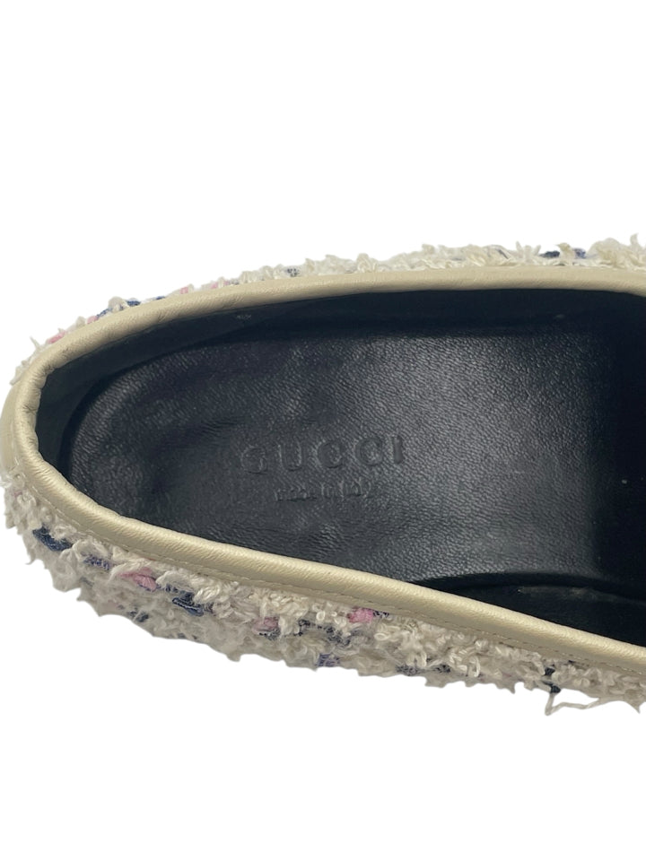 Gucci Women's Tweed Horsebit Loafers Size 37 (US 7) - Classic Luxury Flats for Office, Parties & Formal Events