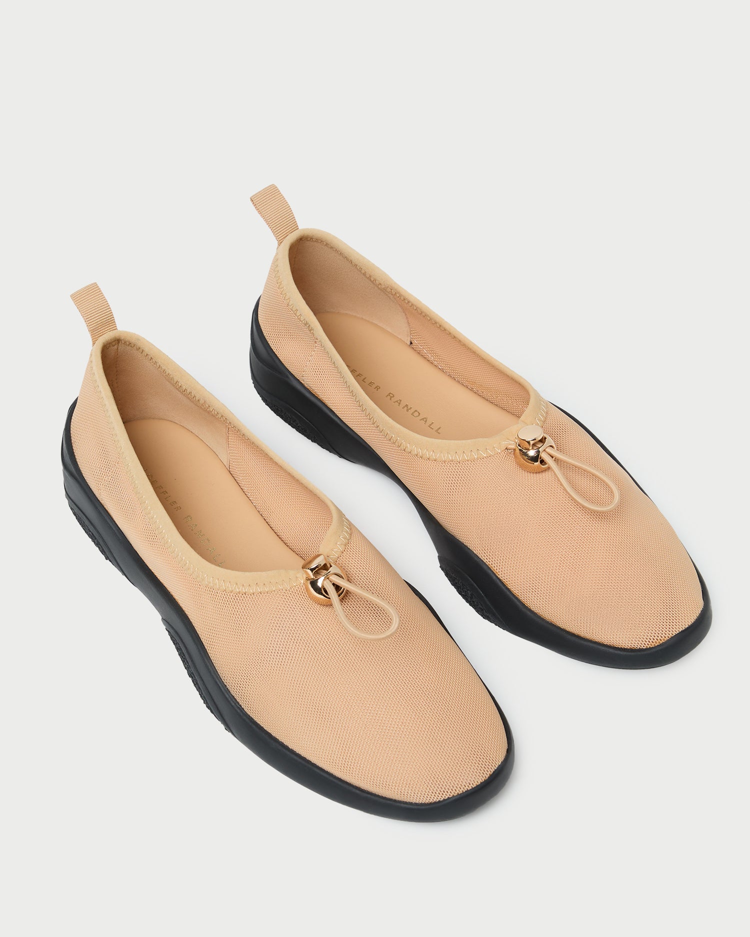 Raina Caramel/Black Mesh Flat Shoes - Comfortable & Stylish Women's Flats for Casual Wear, Office & Everyday Use
