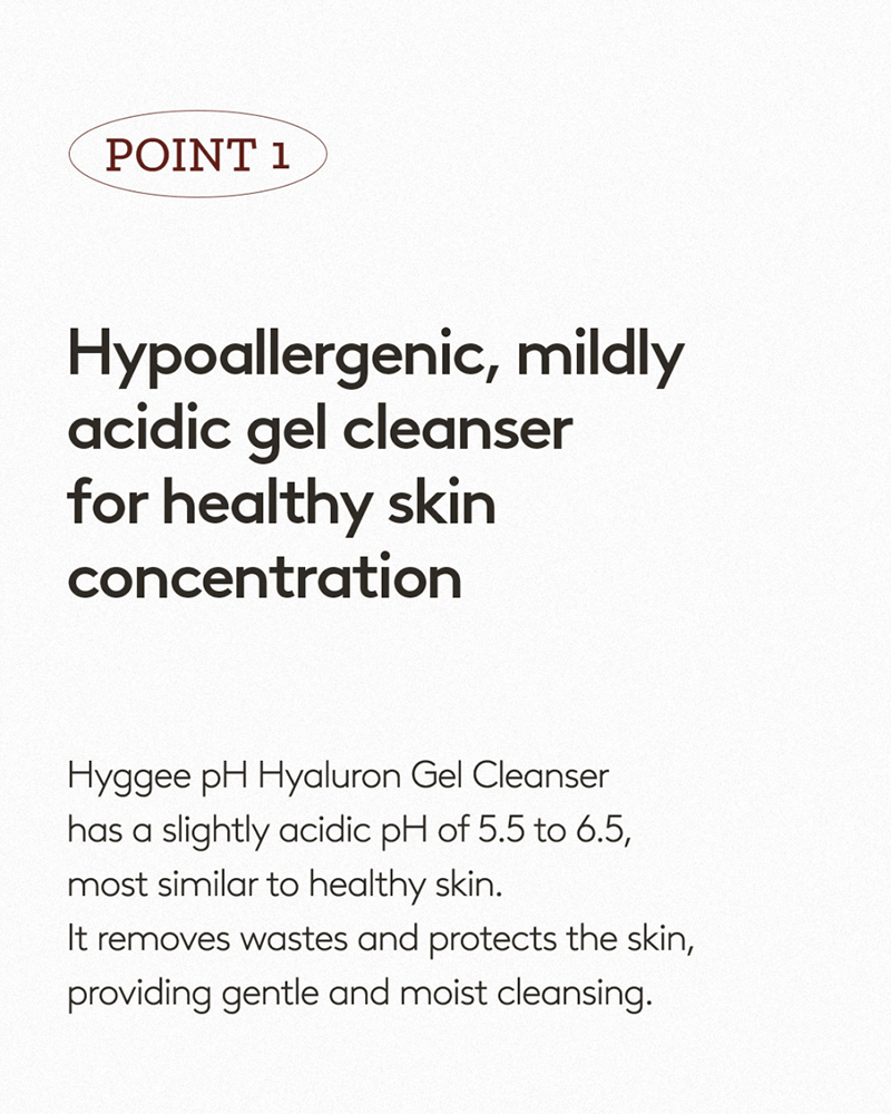 HYGGEE pH Balancing Hyaluronic Acid Gel Cleanser - Gentle Face Wash for Dry & Sensitive Skin - Hydrating & Soothing Daily Skincare Routine