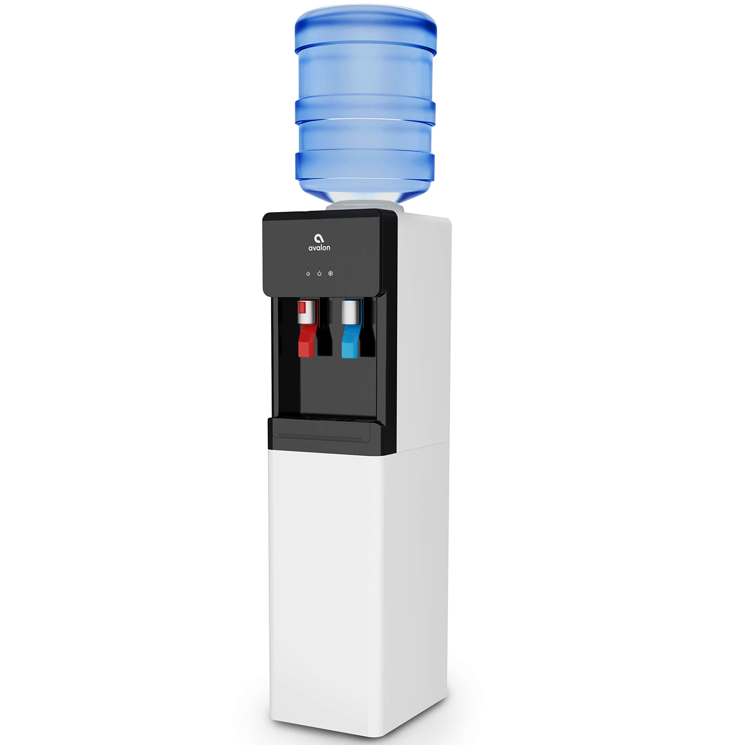 Avalon A2 Top Loading Water Cooler Dispenser - Hot & Cold Water with Child Safety Lock, Slim Space-Saving Design for 3 & 5 Gallon Bottles - UL/Energy Star Certified (White) - Perfect for Home, Office, or Dorm Room Hydration