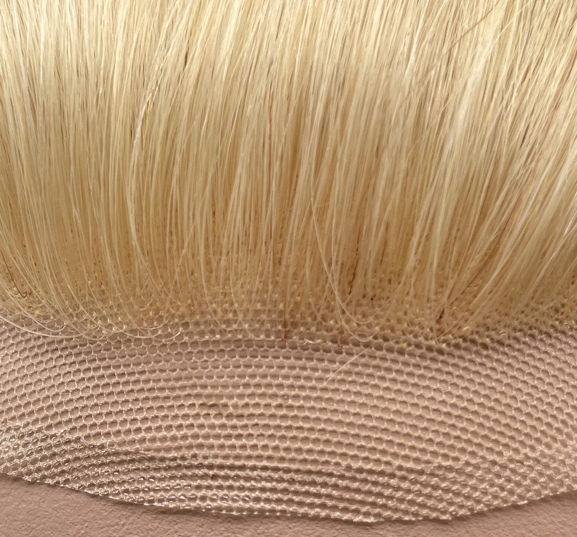 Men's Toupee Real Human Hair Replacement System - Customizable 8x10 French Lace Hairpiece - Natural Looking #613 Blonde Hair Prosthesis for Thinning Hair & Baldness - Perfect for Daily Wear, Special Occasions & Confidence Boost