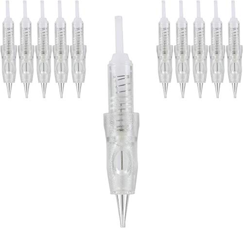 10 PCS M3 Needle Cartridges with Safety Membrane - Compatible with Intelli, Lady, Meraki & Arrow PMU Machines - 1RL .20mm Needles for Microblading & Permanent Makeup - Perfect for Eyebrows, Lips & Beauty Professionals