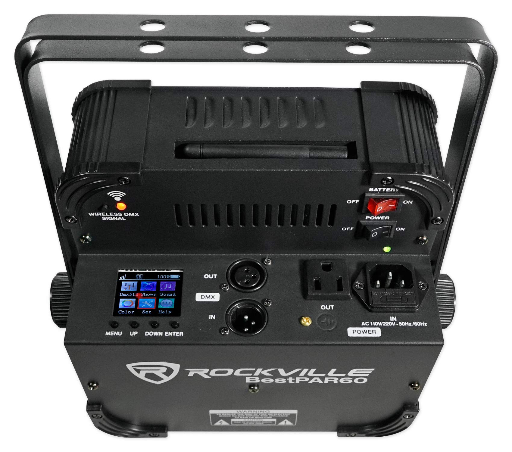 Rockville Best PAR 60 Rechargeable Wash Lights with Wireless DMX Controller - Professional Stage Lighting for Concerts, DJ Shows & Events
