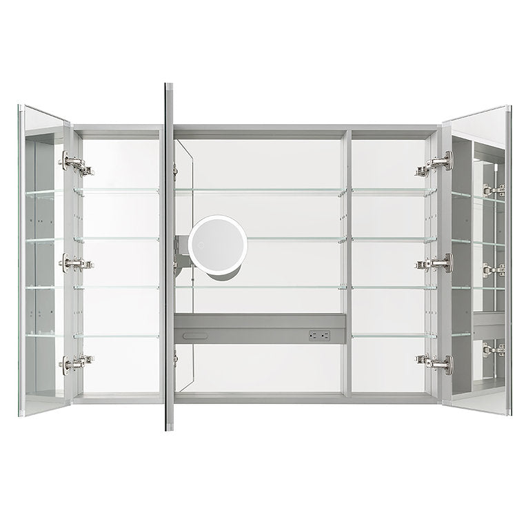 Aquadom Royale 36x36 Triple Door Medicine Cabinet - Large Bathroom Mirror Cabinet with Adjustable Shelves, Rust-Resistant for Shower & Vanity Organization