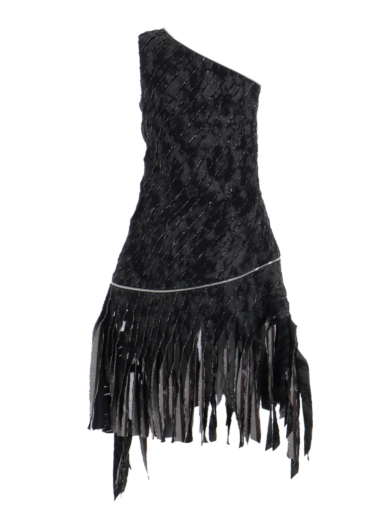 Stylish Denim Zip One Shoulder Dress with Slash Detail - Perfect for Casual Outings, Parties & Night Out