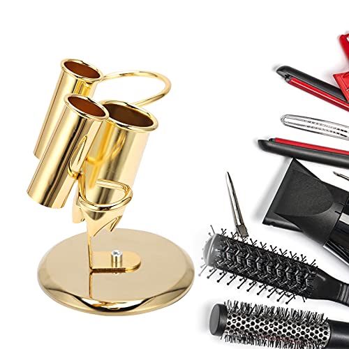 Stainless Steel Desktop Hair Dryer Holder & Organizer - 3 Barrel Table Mount Rack for Blow Dryer, Hair Straightener & Brushes | Perfect for Salon, Bathroom & Home Styling Station