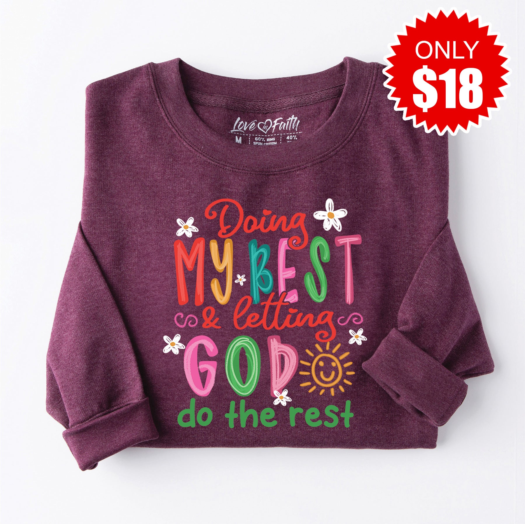 Doing My Best Sweatshirt - Heather Sugar Plum Color - Comfortable Unisex Pullover for Men & Women - Perfect for Casual Wear, Lounge & Everyday Outfits