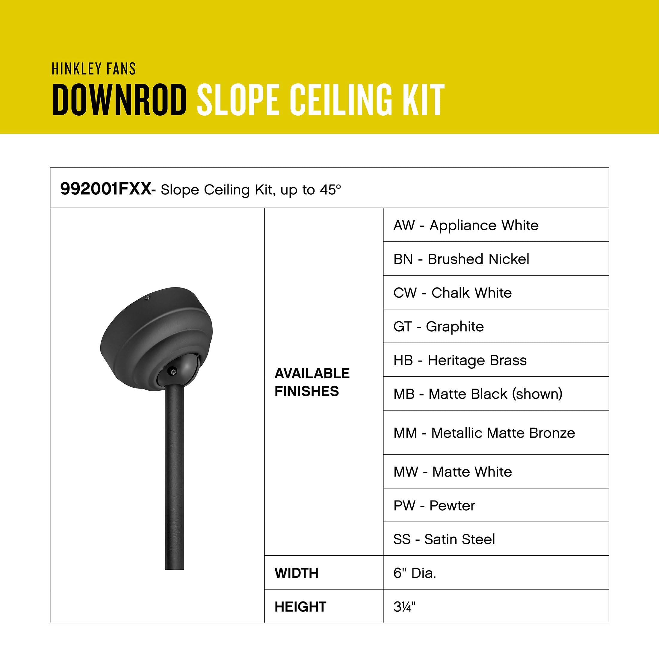 Hinkley Sloped Ceiling Canopy Kit - Adjustable Mounting for Angled Ceilings - Graphite Finish - Perfect for Living Rooms, Bedrooms & Home Decor