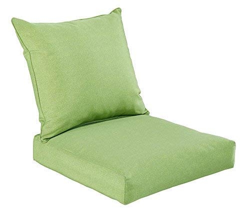 BOSSIMA Indoor Outdoor Green Grey Piebald Deep Seat Chair Cushion Set - Spring Summer Seasonal Replacement Cushions for Patio, Deck, Garden & Living Room Furniture