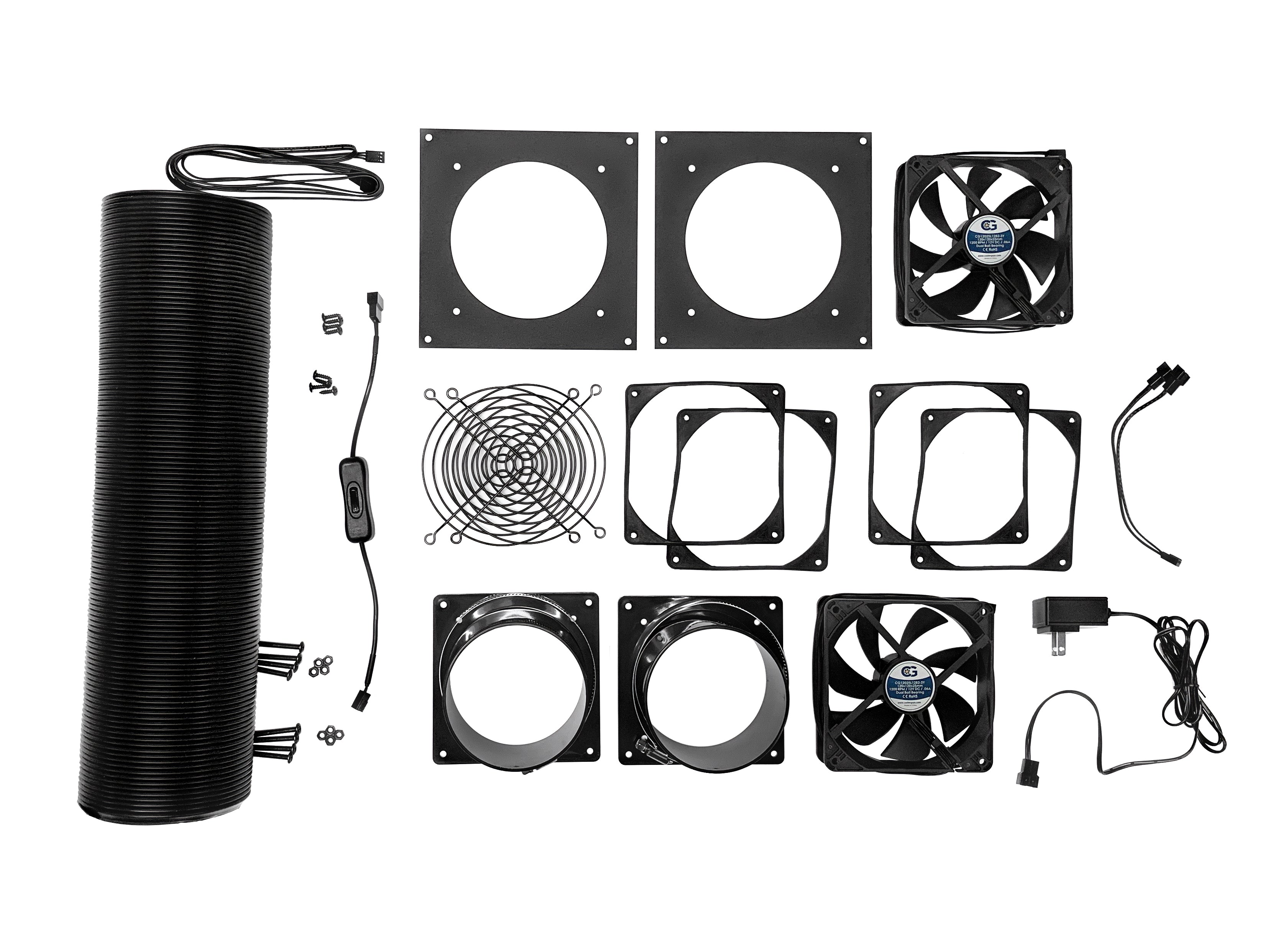 6 Inch Quiet Fan Mounting and Ducting Kit - Ultra Silent Ventilation System for Home, Office & Grow Rooms - Perfect for HVAC, Hydroponics and Indoor Air Circulation