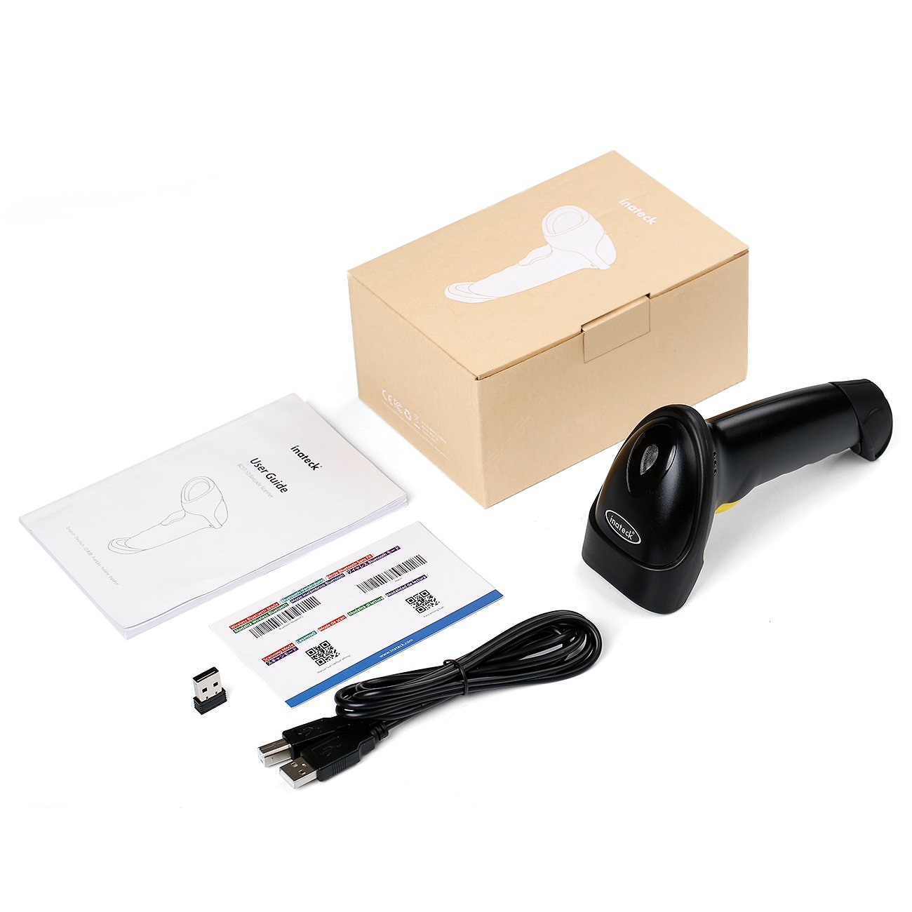 Inateck 2D Bluetooth Barcode Scanner - Wireless QR Code Reader with 2000mAh Battery (30 Days Continuous Use) - BCST-50 - Ideal for Retail, Warehouse & Inventory Management