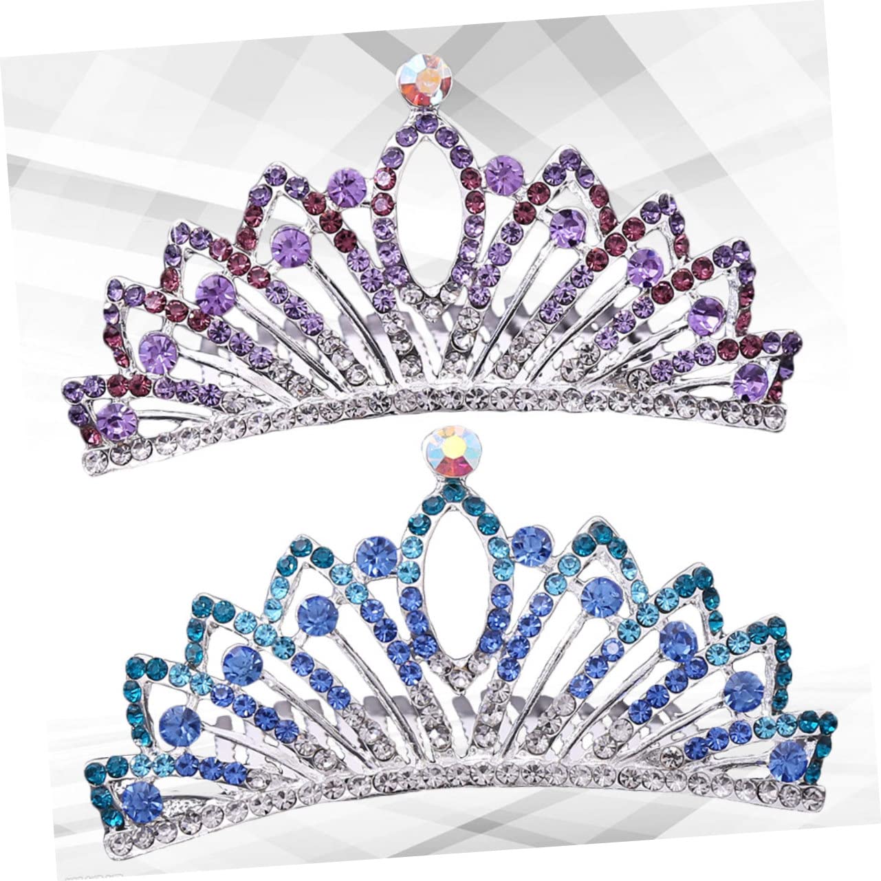 4 Pcs Girl's Birthday Tiara Set - Wedding Bridal Tiara, Bridesmaid Tiara Comb, Crystal Headpiece Crown for Kids & Children - Perfect for Birthday Parties, Weddings, Photo Shoots & Princess Dress Up