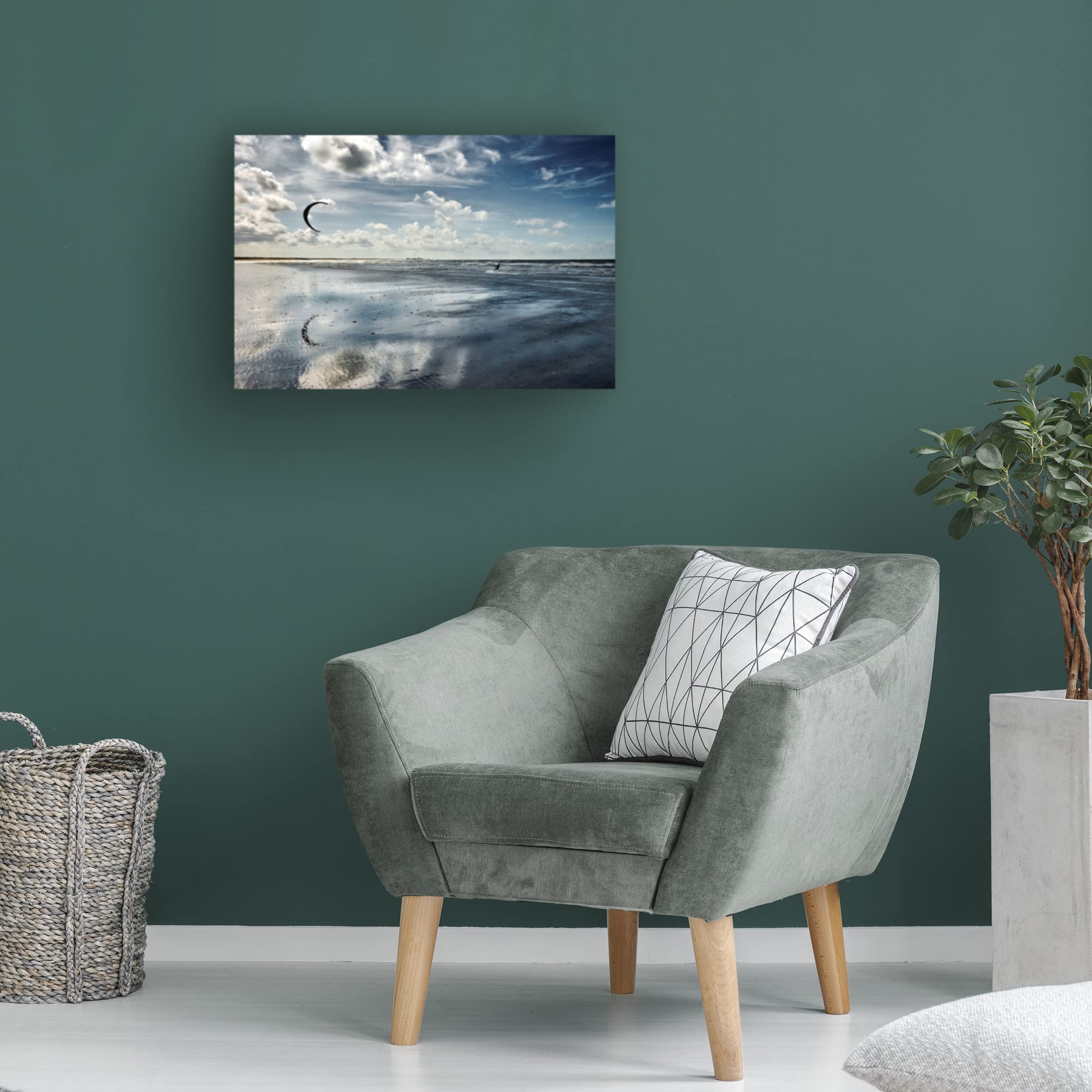 Leon's 'Blue Kiting' Canvas Art Print - Modern Wall Decor for Living Room, Bedroom & Office | Trademark Fine Art Collection