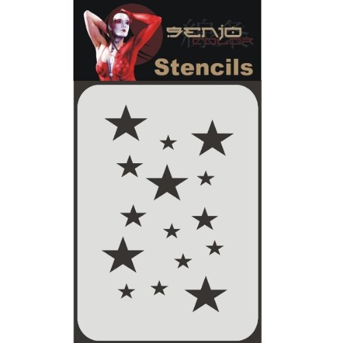 Body Art Stencil A4 Size - Star Design 01 for Face Painting, Tattoo Practice & DIY Crafts