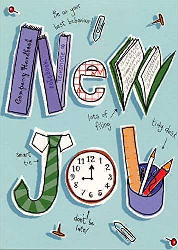 Stylish Congratulations Card Set with Binders, Folders, Clock & Pencils - Perfect for New Job Gifts & Office Decor | Professional Workplace Present for Colleagues & Friends