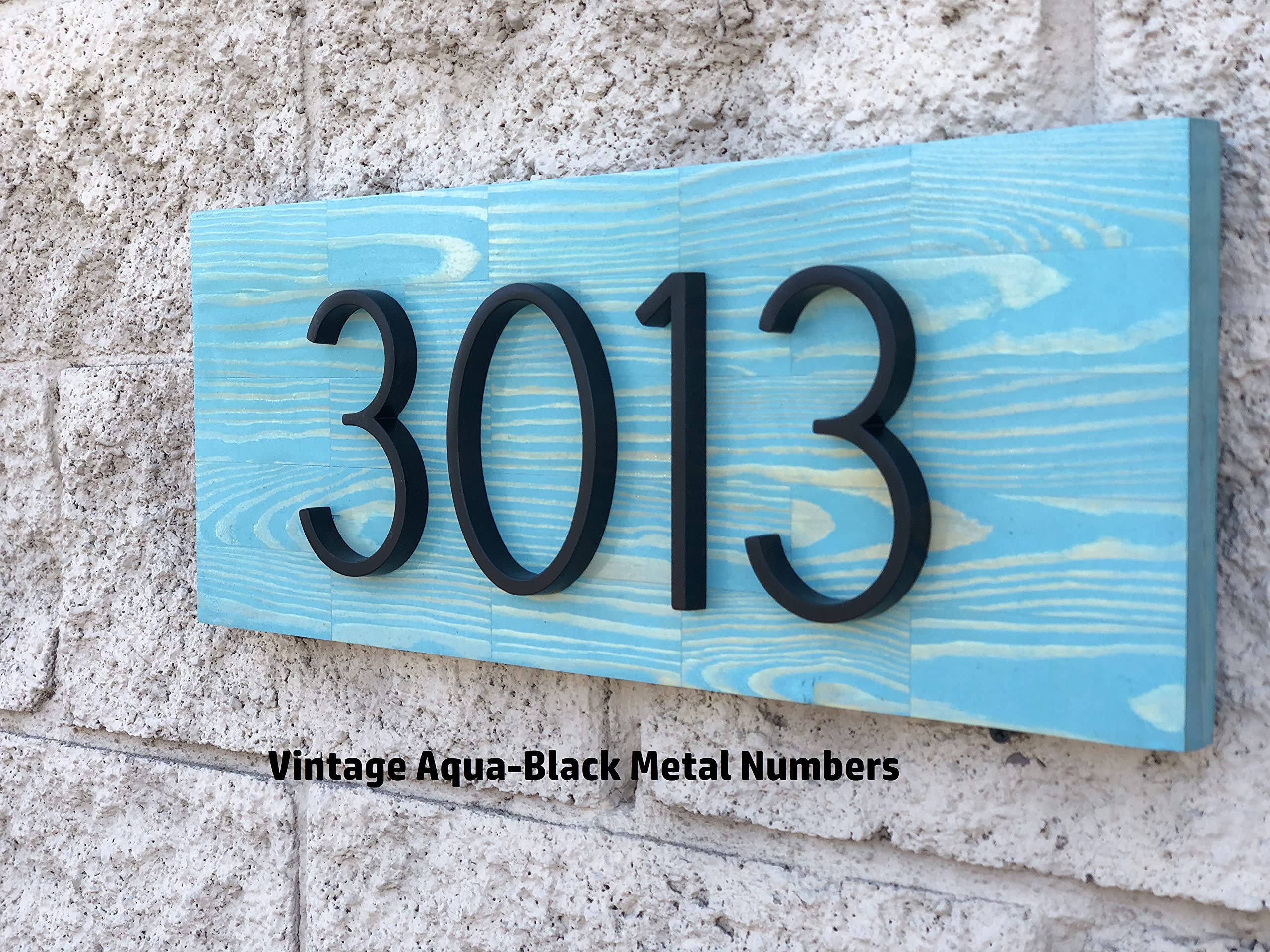 House Number Sign - Rustic Wood Plaque with Custom Address Numbers for Outdoor Decor | Durable Street Number Sign for Front Door, Porch, Garden & Mailbox