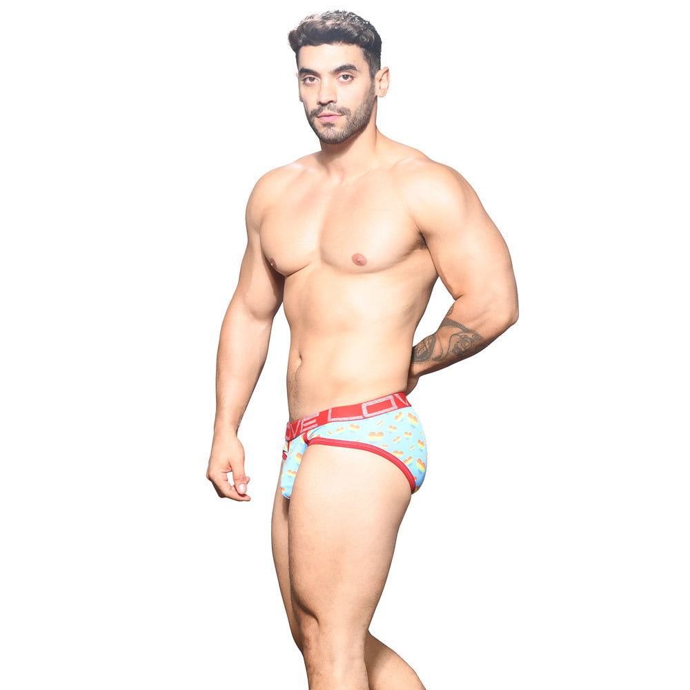 Andrew Christian Almost Naked Love Pride Hearts Brief - LGBTQ+ Pride Underwear for Men, Comfortable & Stylish Low Rise Briefs - Perfect for Pride Events, Date Nights & Everyday Wear