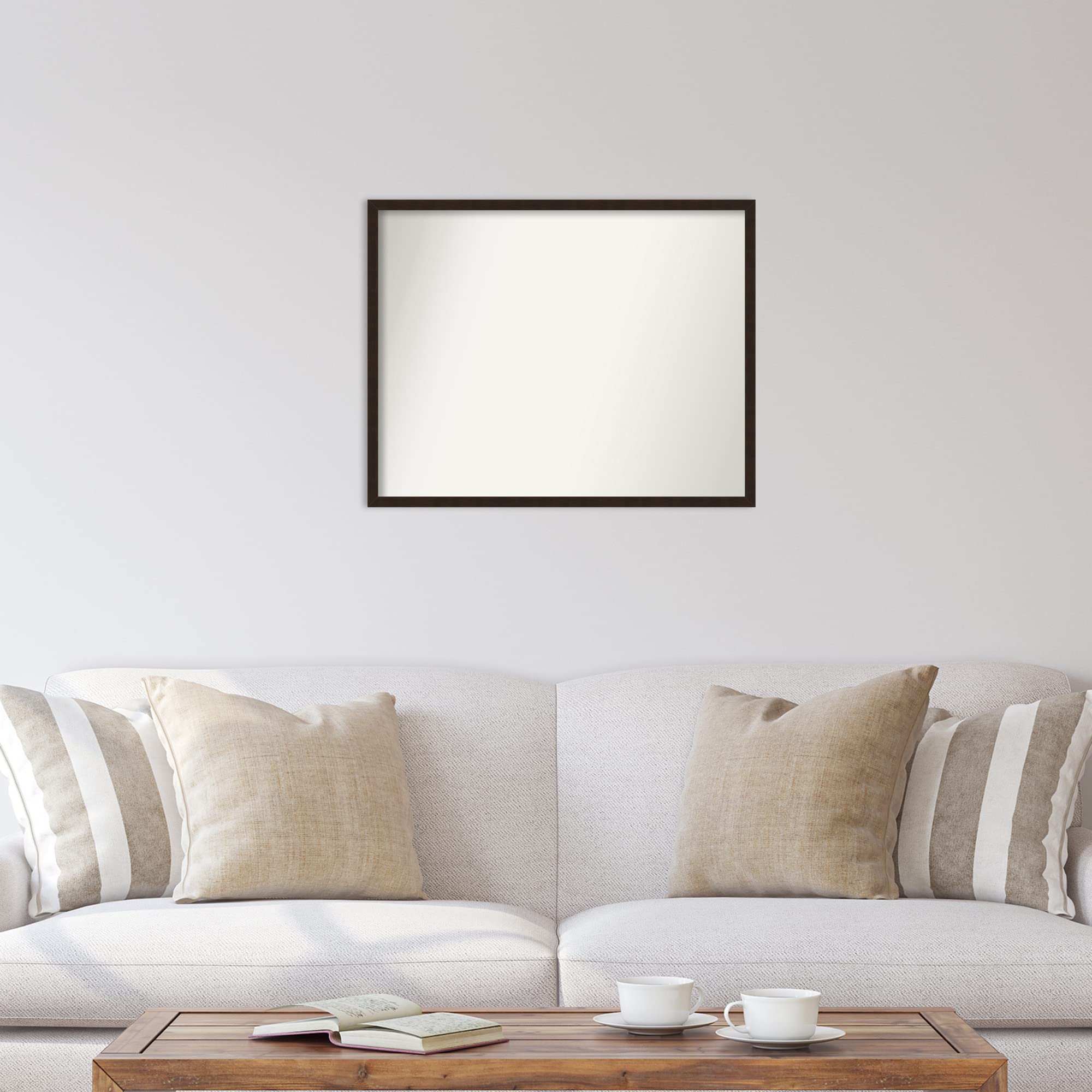 Amanti Art 23x29 Inch Brown Wooden Wall Mirror - Rustic Rectangle Bathroom & Living Room Decor with Espresso Wood Frame, Hangs Horizontally or Vertically - Perfect for Farmhouse, Country & Modern Home Decor