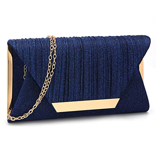 Sparkly AO ALI VICTORY Glitter Clutch Purse for Women - Elegant Evening Bag & Wedding Party Envelope Handbag with Flap Closure (Gold/Silver) - Perfect for Prom, Cocktail Parties & Special Occasions