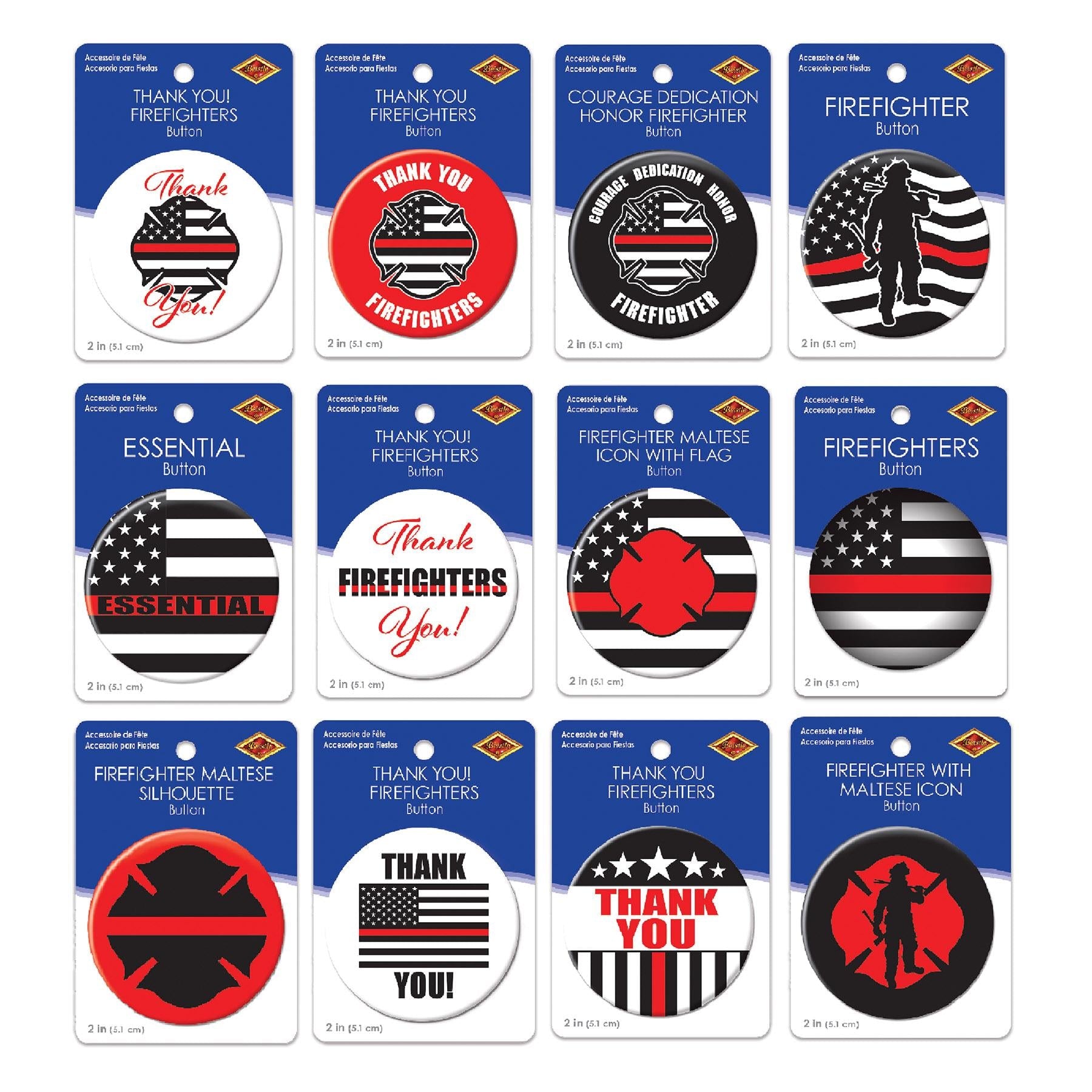 108-Piece Firefighter Party Supplies Set - The Beistle Company | Perfect for Firefighter Birthday Parties, Themed Events & Decorations