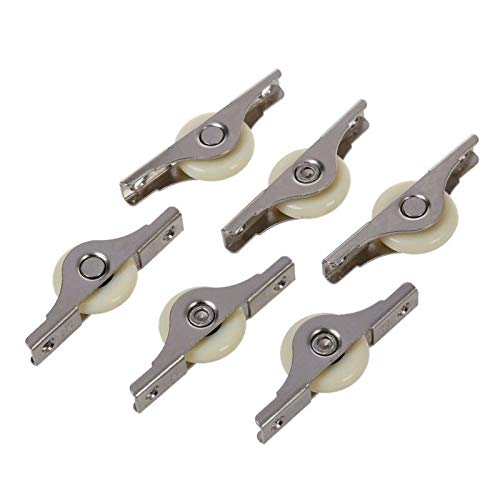 6Pcs White Nylon Sliding Window Roller Pulley Wheels - 62mm Length for Smooth Door & Window Operation - Perfect for Home, Office & DIY Projects