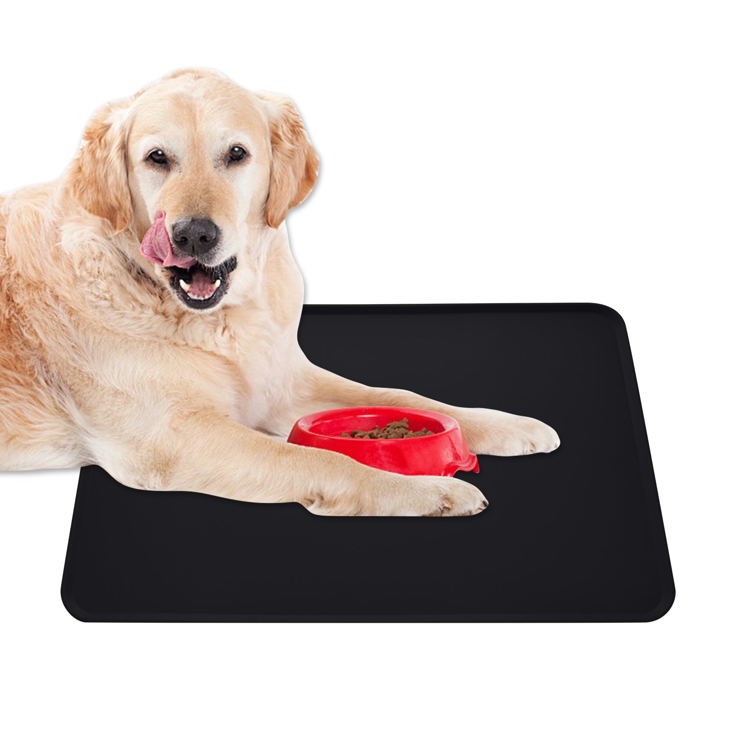 Premium Non-Slip Silicone Pet Feeding Mat - Waterproof Dog & Cat Bowl Placemat for Small Animals (18.5