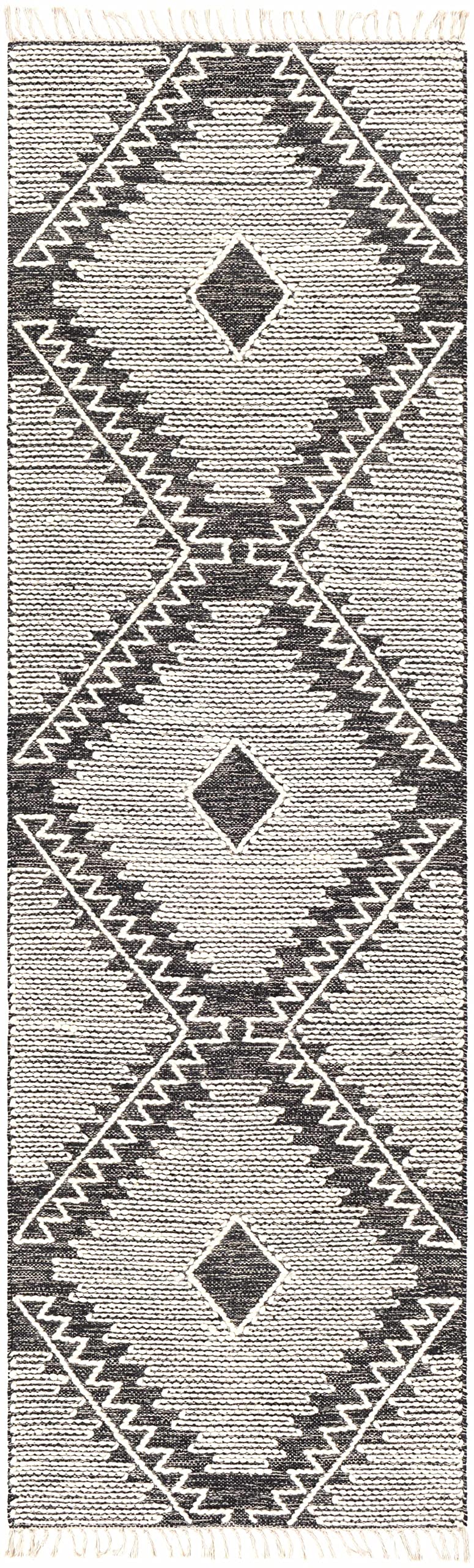 Bohemian Area Rug 2' x 3' - Hauteloom Brownhills Handwoven Living Room & Bedroom Rug in Black & Beige - Perfect for Boho Chic Home Decor, Dorm Rooms & Cozy Spaces