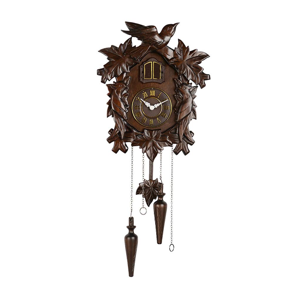 Handmade Wooden Cuckoo Clock with Adjustable Sound - Brown Wall Clock for Home, Office & Cabin Decor | Traditional German-Style Timepiece for Living Room, Bedroom & Kitchen