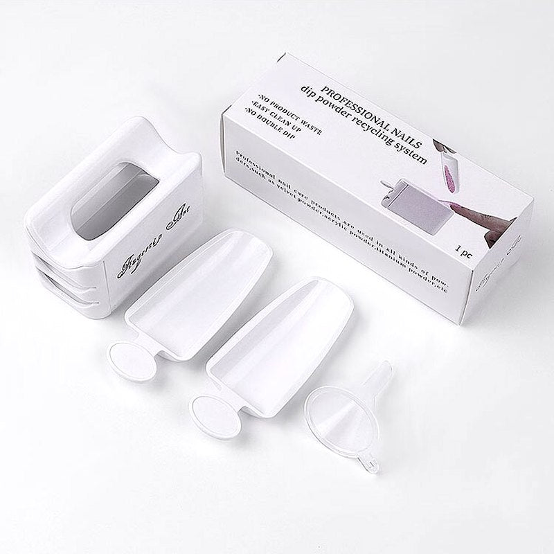 Nail Art Powder Pouring Tray with Funnel - Professional Acrylic Powder Dispenser for DIY Nail Designs | Perfect for Home & Salon Manicures