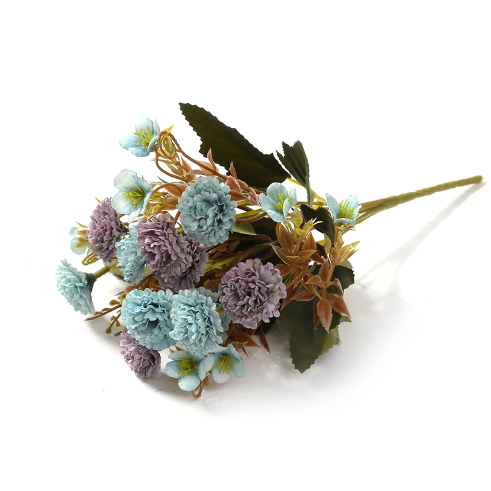 Artificial Carnations Flowers Bouquet - Fake Flower Simulation for Home & Office Decor - Pink & Blue - Perfect for Table Centerpieces, Weddings, and Party Decorations