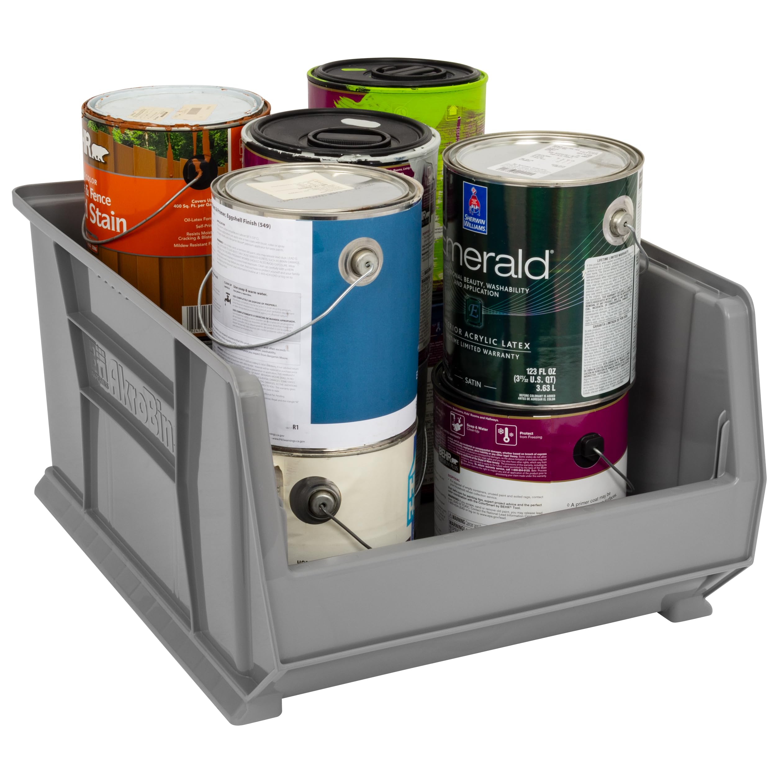 Akro-Mils 30289 Large Stackable Plastic Storage Bins - 24