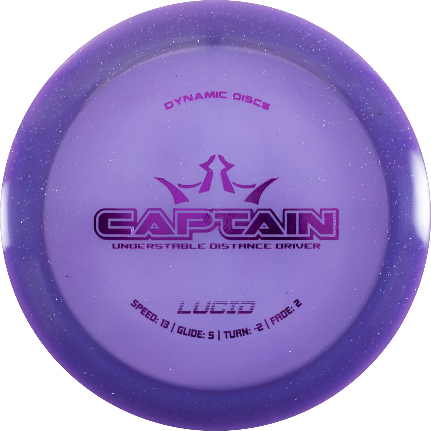 Dynamic Discs Lucid Captain Disc Golf Driver - Maximum Distance Frisbee Golf Driver with Stable Flight | Stamp Colors Vary (Purple) | Perfect for Tournament Play & Long-Range Throws