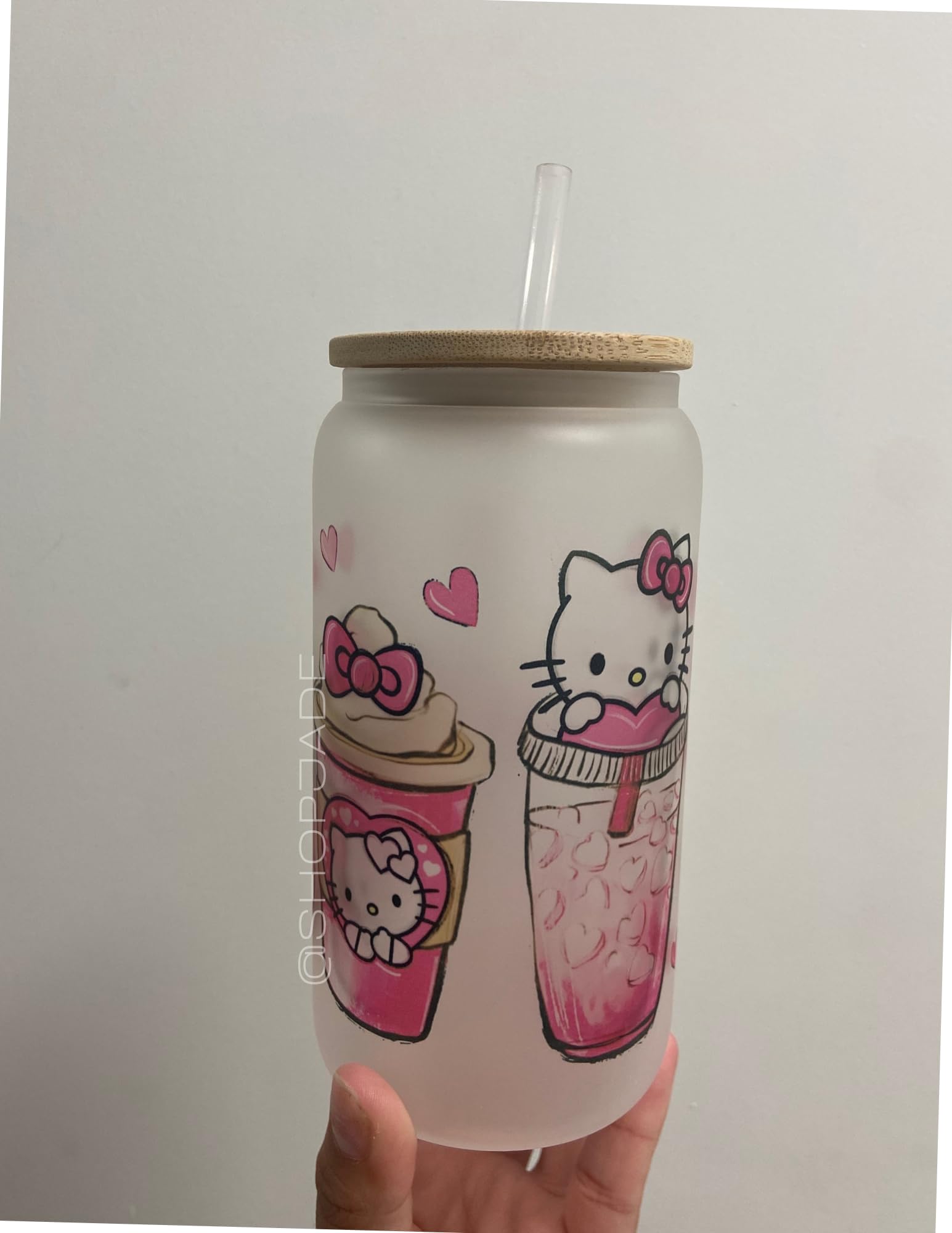 Hello Kitty Iced Coffee Cup - Cute Kitty Coffee Mug with Clear Glossy Finish | Trendy 16oz Tumbler for Iced Coffee, Tea & Cold Drinks | Perfect for Home, Office & Gifts