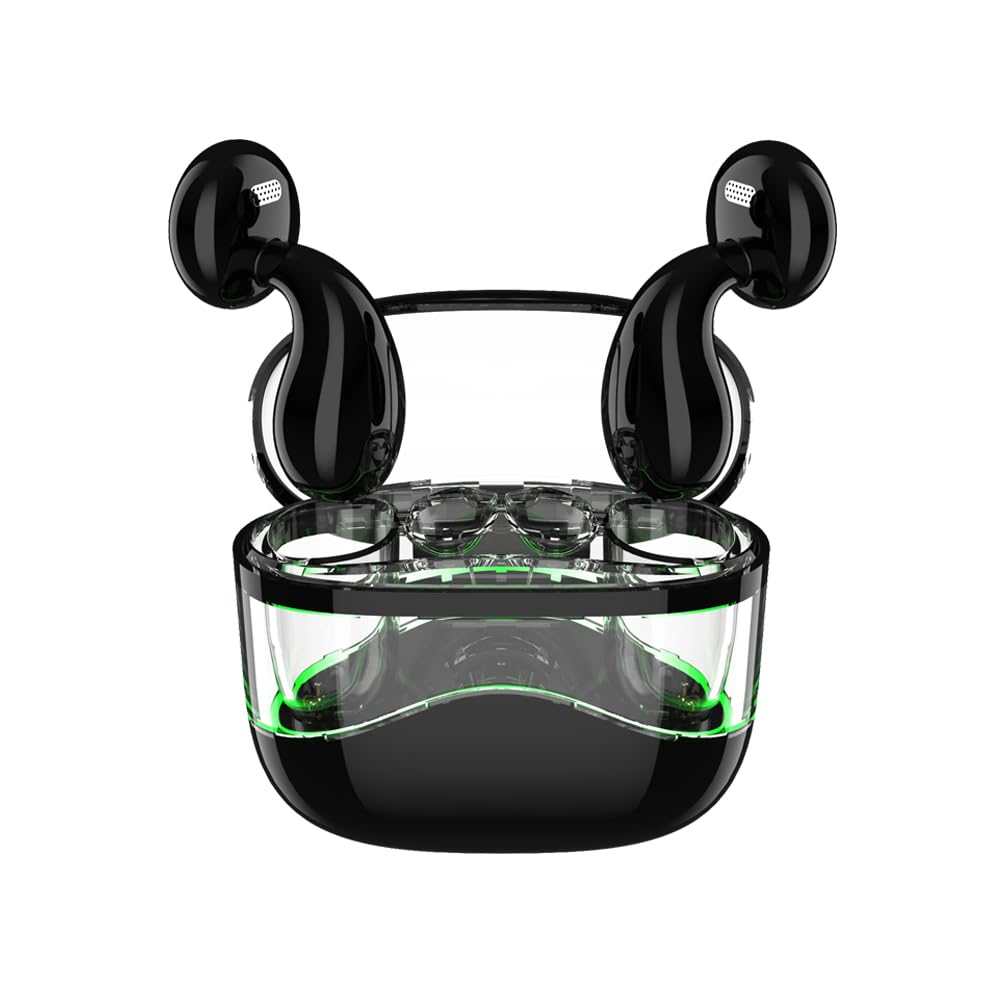 Sixco Q29-1 Wireless Bluetooth 5.3 Earbuds - Lightweight In-Ear Headphones with Deep Bass, Built-in Mic for Clear Calls, IPX5 Waterproof for Sports & Workouts (Glossy Black) - Perfect for Running, Gym & Daily Commute