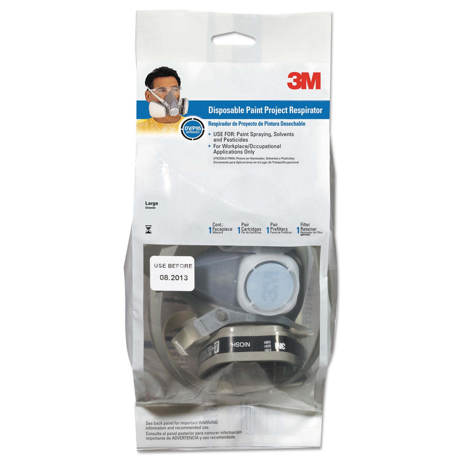 3M™ Dual Cartridge Respirator 52P71 - Organic Vapor & P95 Protection - Medium Size - Ideal for Painting, Woodworking & Chemical Handling Safety Gear