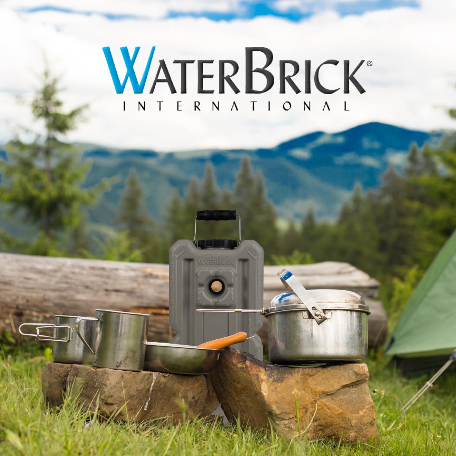 Emergency Water Storage Containers 4-Pack - Stackable 3.5 Gallon BPA-Free Food Grade HDPE Plastic Water Jugs for Camping, Hurricane Preparedness & Home Emergency Kits