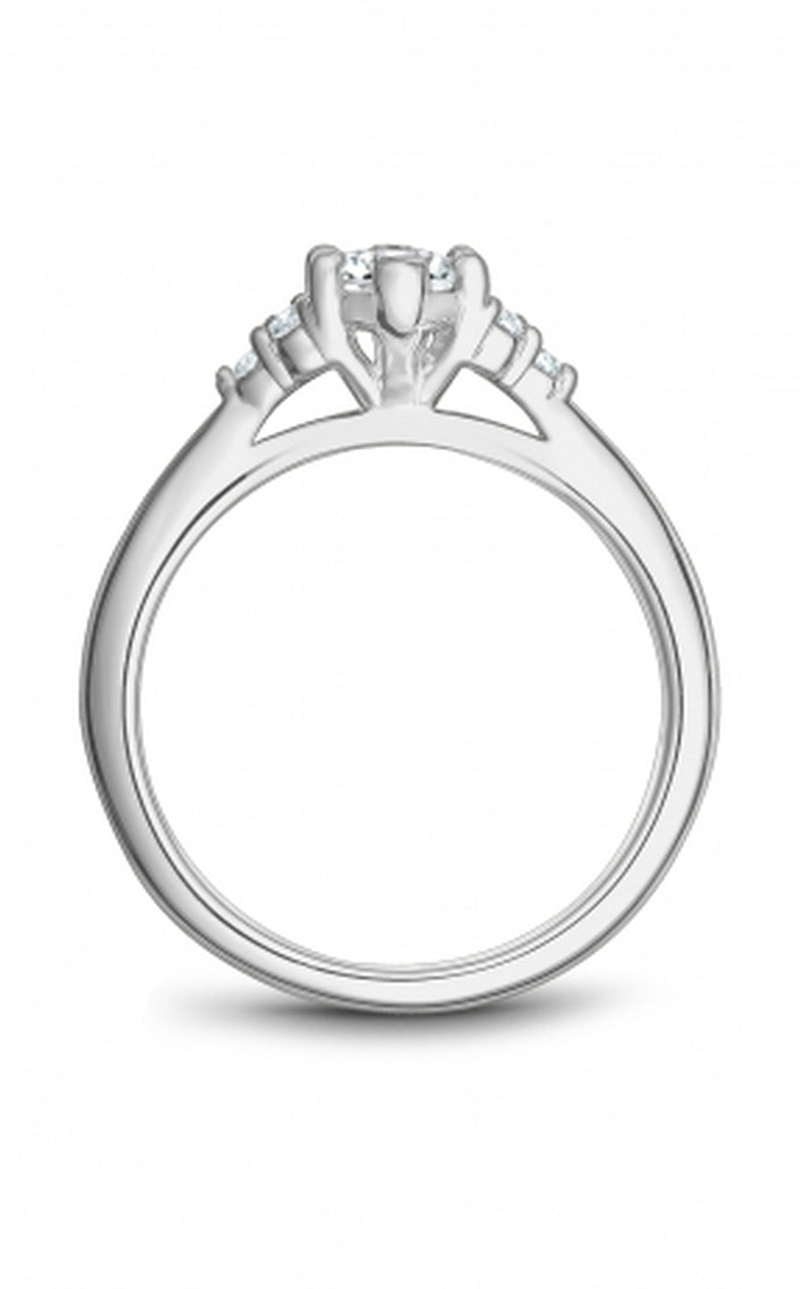 Noam Carver R060 01A Bridal Engagement Ring - 14K White Gold Diamond Wedding Band for Women - Perfect for Proposals, Anniversaries & Romantic Occasions