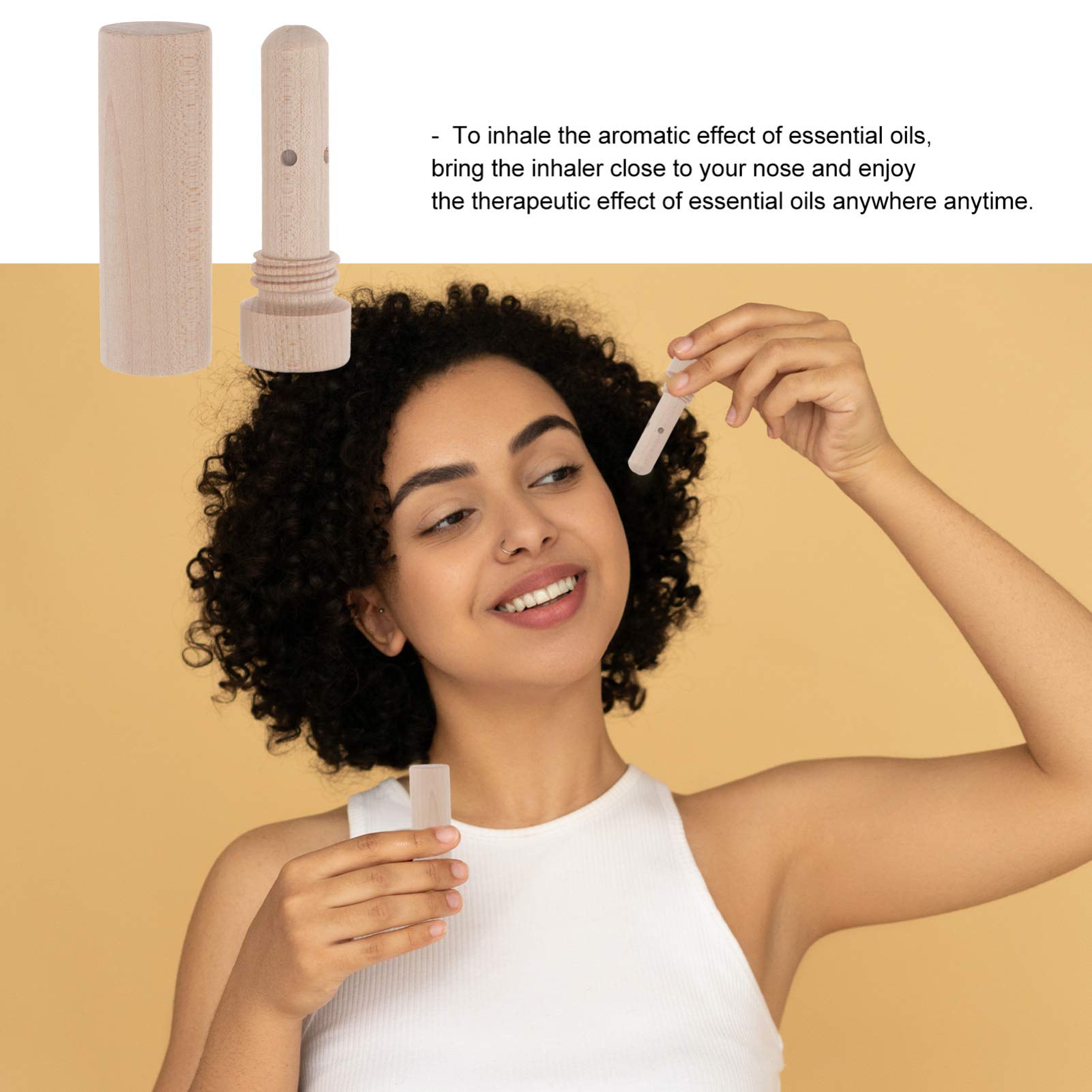 Natural Wooden Essential Oil Nasal Inhalers - Empty Aromatherapy Sticks for Essential Oils & Fragrance Oils - Portable Stress Relief & Meditation Aid for Home, Office & Travel