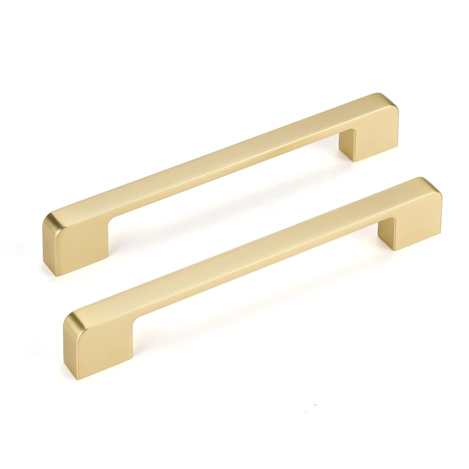 30 Pack 6-1/4 Inch Brushed Gold Cabinet Pulls - Solid Zinc Alloy Kitchen Cabinet Handles & Dresser Drawer Pulls - Rust-Resistant Hardware for Modern Cabinets, Wardrobes & Furniture (Brass Finish) - Perfect for Home Renovation & DIY Projects