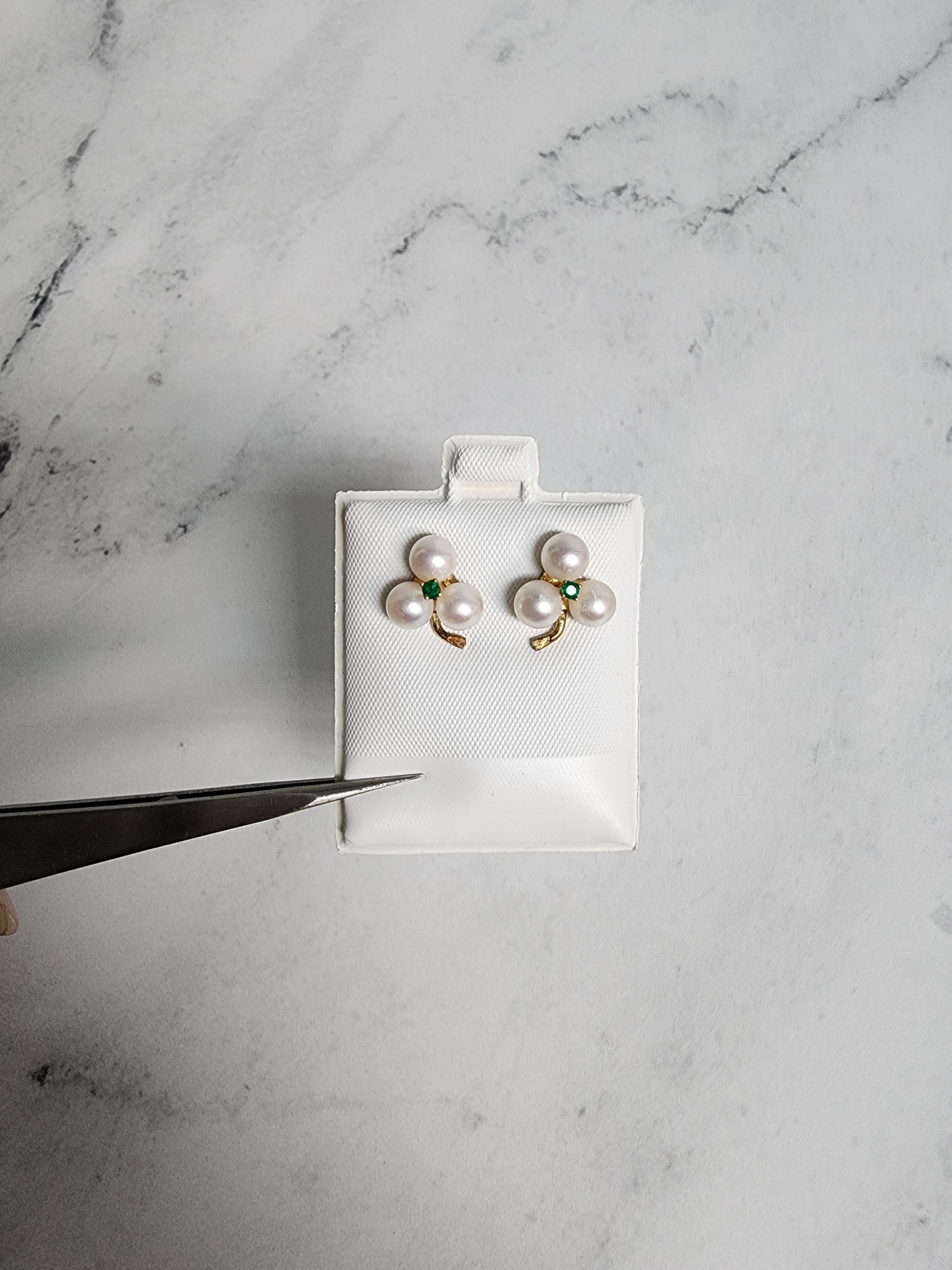 Elegant Sapphire Pearl Cluster Stud Earrings for Women – Perfect for Weddings, Parties & Special Occasions