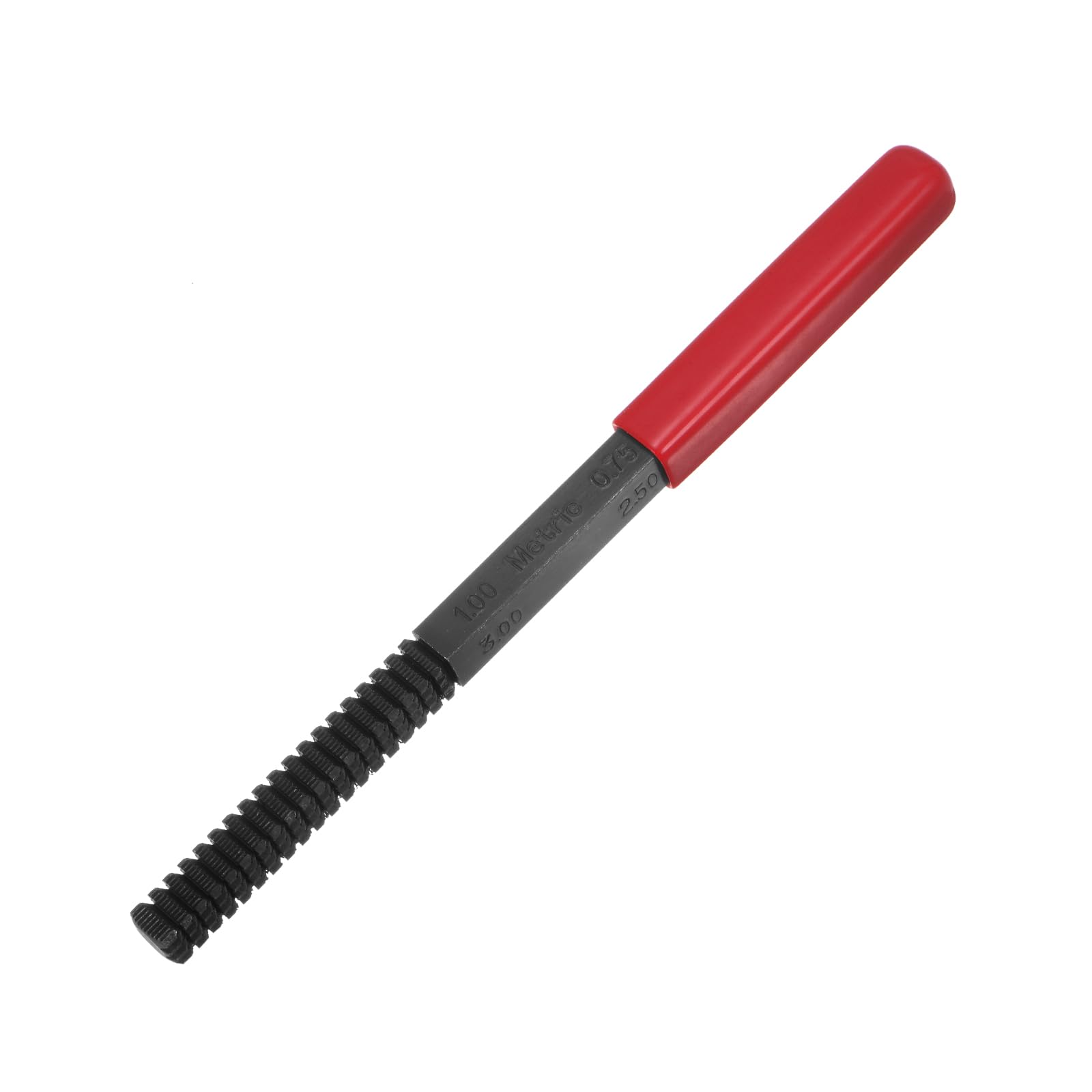 HARFINGTON External Thread Restoring File 0.75-3mm Metric Thread Repair Kit - Straight Square Steel Tap with Detachable Handle for Screws & Bolts (Hardware Tool for DIY, Automotive, and Machinery Repairs)