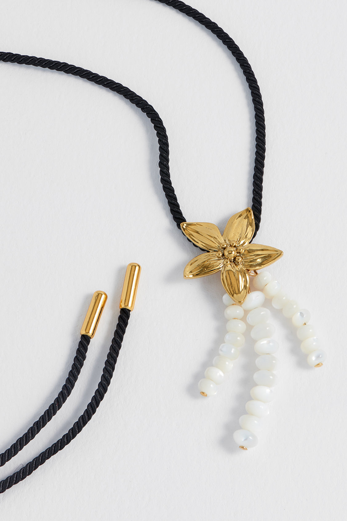 Elegant Pearl and Floral Beaded Cord Necklace for Women - Perfect for Weddings, Parties & Everyday Wear