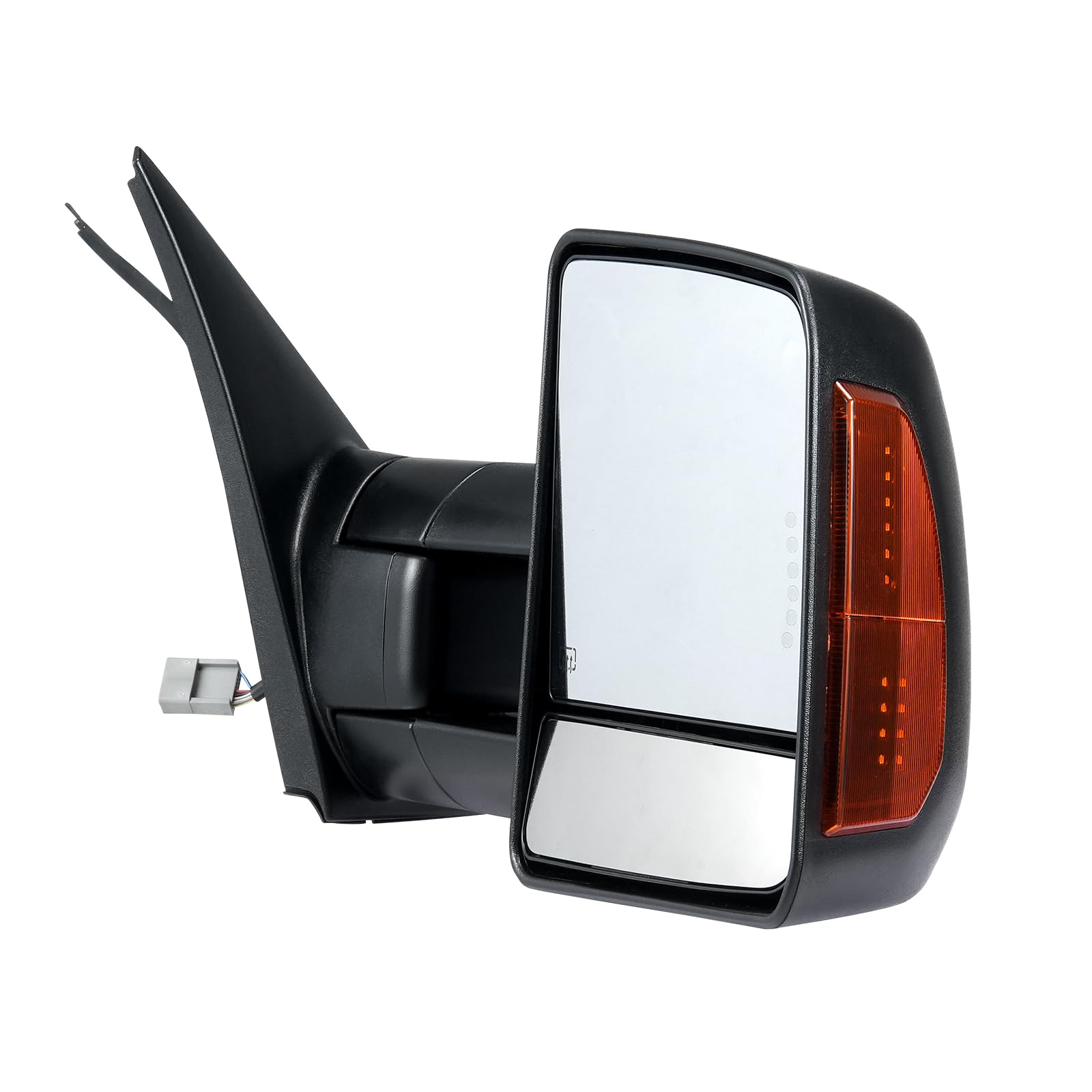 VEVOR Power Heated Towing Mirrors for 2007-2016 Toyota Tundra - LED Turn Signal Lights, Adjustable Plane & Convex Glass, Manual Telescoping Folding - Perfect for Towing Trailers, Boats & RVs (Black)